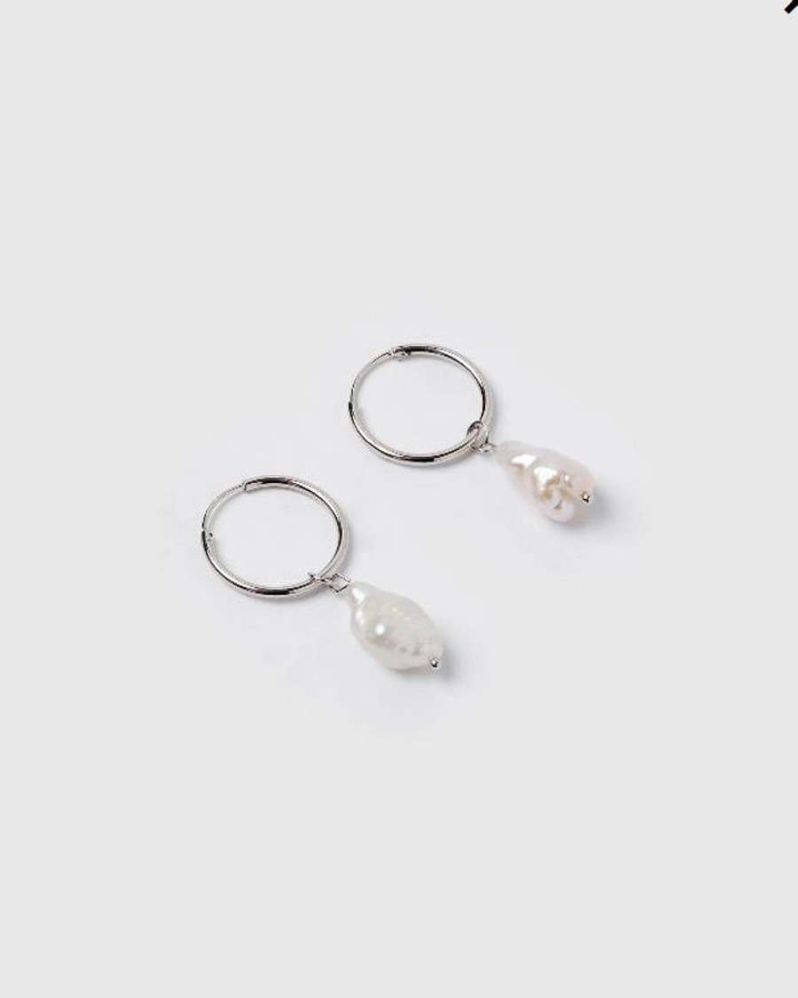 Jewellery Izoa Earrings | Izoa Swan Song Earrings Silver Freshwater Pearl