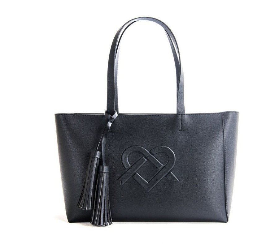 Handbags GUNAS NEW YORK | Gunas New York Tippi Black Vegan Leather Tote Bag