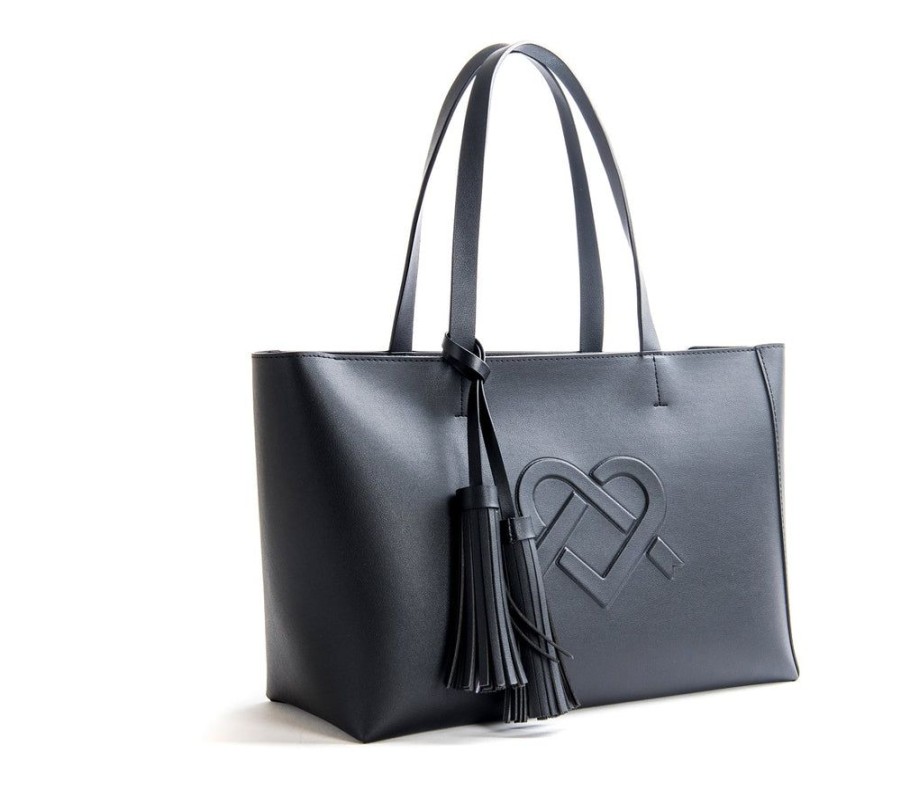 Handbags GUNAS NEW YORK | Gunas New York Tippi Black Vegan Leather Tote Bag