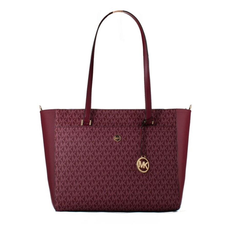 Handbags Michael Kors | Michael Kors 35T1G5Mt7B-Mulberry-Mlt Maroon Leather Tote Bag