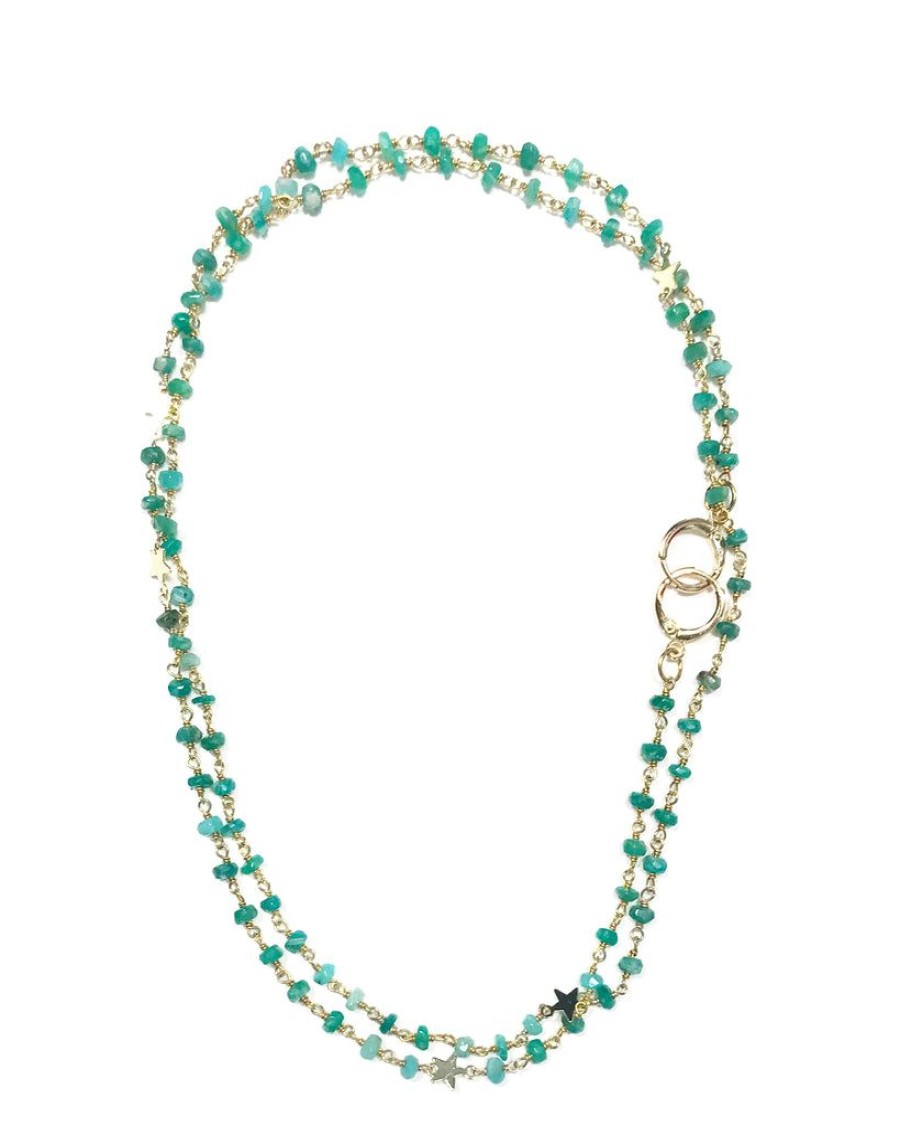 Jewellery Gena Myint Necklaces | Gena Myint Amazonite Star Convertible Mask Necklace