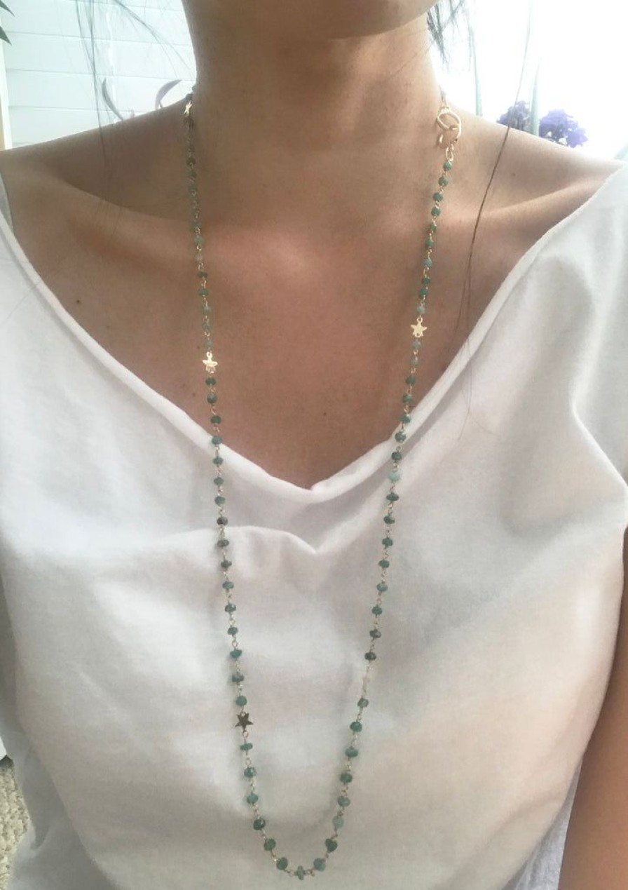 Jewellery Gena Myint Necklaces | Gena Myint Amazonite Star Convertible Mask Necklace