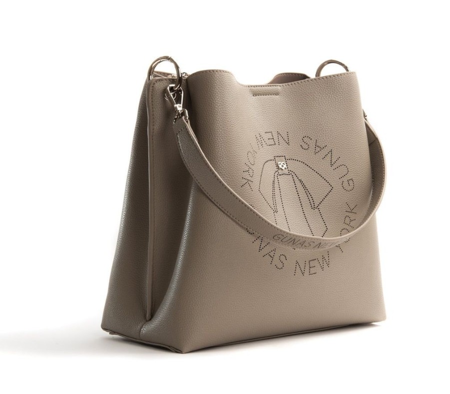 Handbags GUNAS NEW YORK | Gunas New York Tabitha Grey Bucket Shoulder Bag