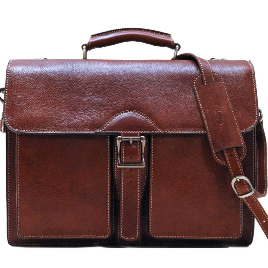 Men Floto Briefcases | Floto Leather Novella Roller Buckle Briefcase