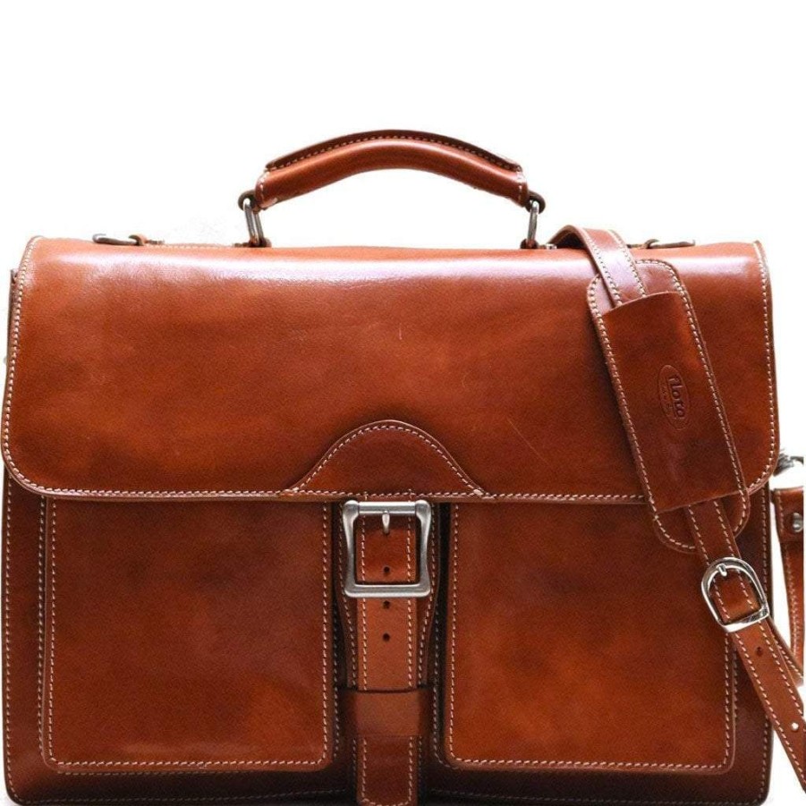 Men Floto Briefcases | Floto Leather Novella Roller Buckle Briefcase