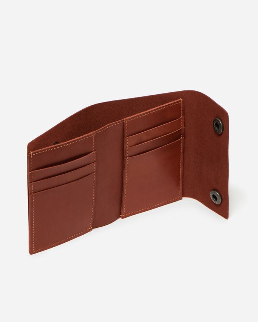 Wallets Stitch & Hide Bifold & Trifold Wallets | Stitch & Hide Leather Jack Men'S Wallet Maple Brown