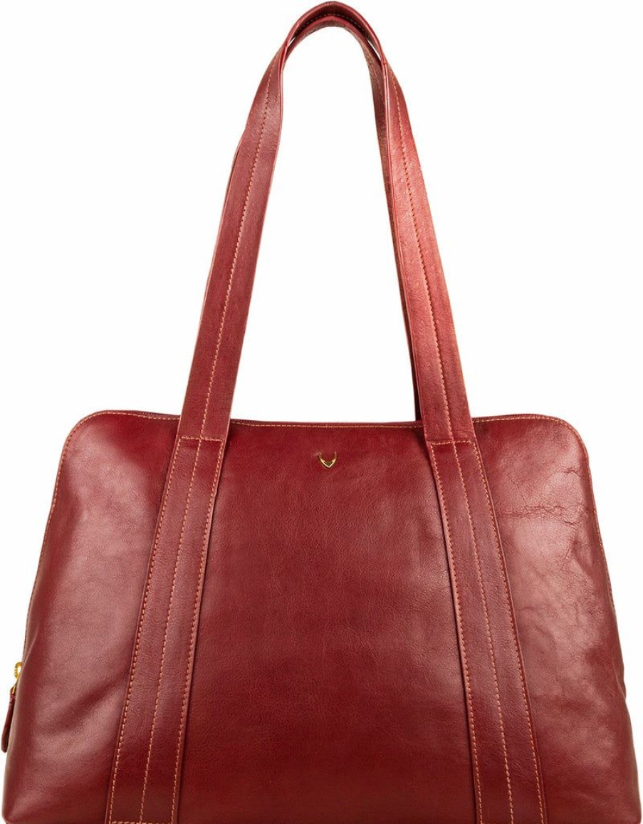 Handbags Hidesign | Hidesign Cerys Leather Multi-Compartment Shoulder Bag Red