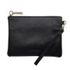 Handbags Stitch & Hide | Stitch & Hide Leather Cassie Clutch Classic Collection Black - Free Keyring