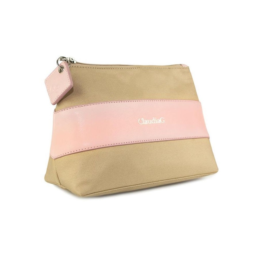 Women ClaudiaG Collection Cosmetic Bags | Claudiag Leather Beauty Pouch Rose Pink