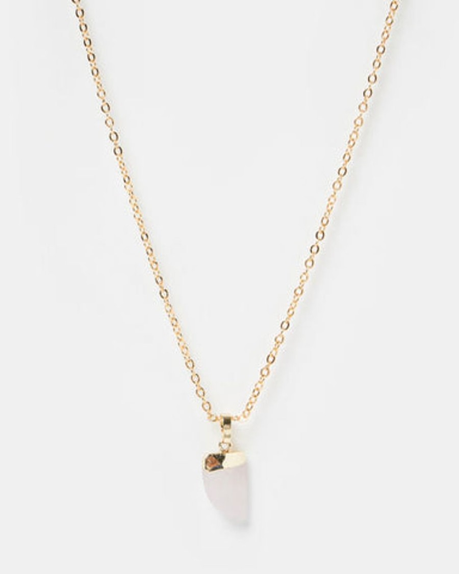 Jewellery Miz Casa & Co Necklaces | Miz Casa & Co Stone Charm Necklace Gold Rose Quartz