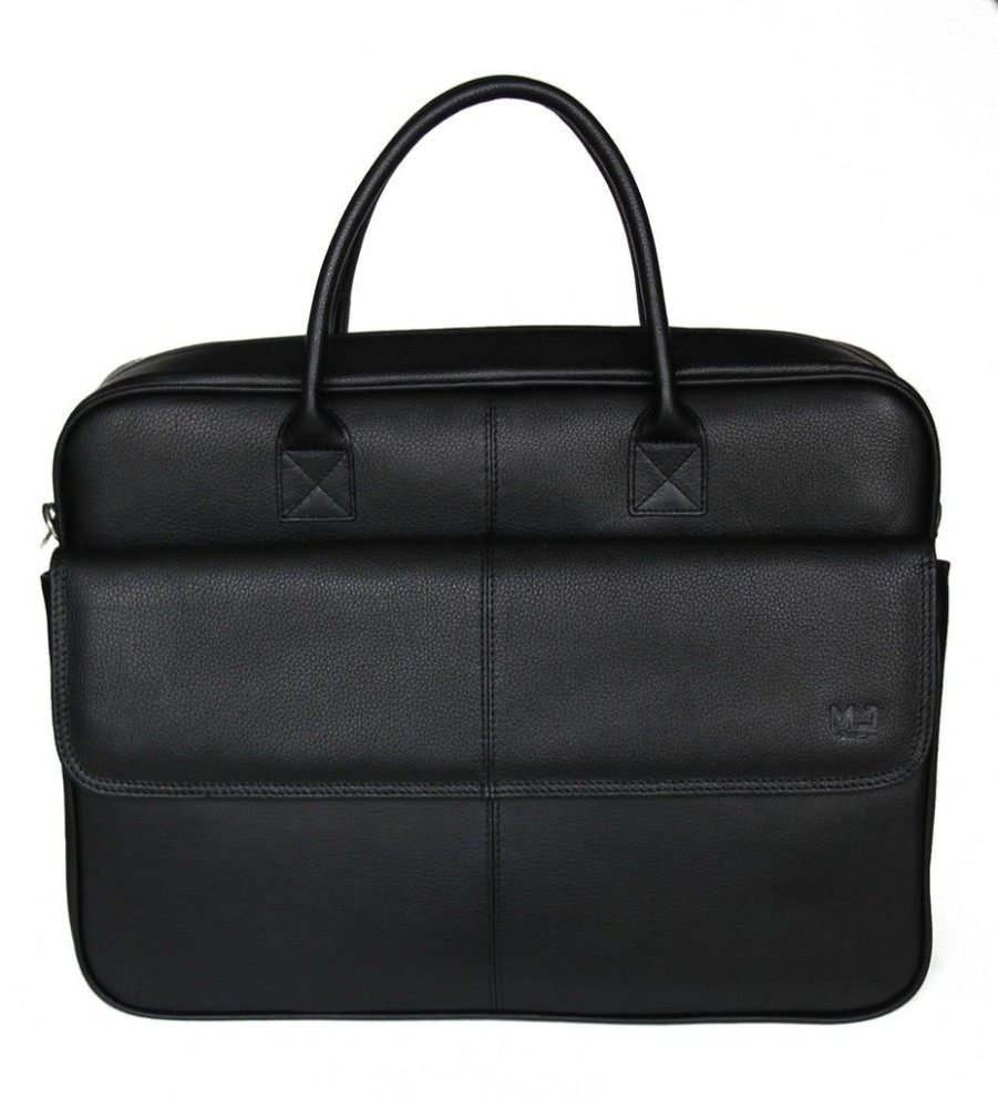 Men MJ room Briefcases | Mj Room Leather Laptop Briefcase Bag Black