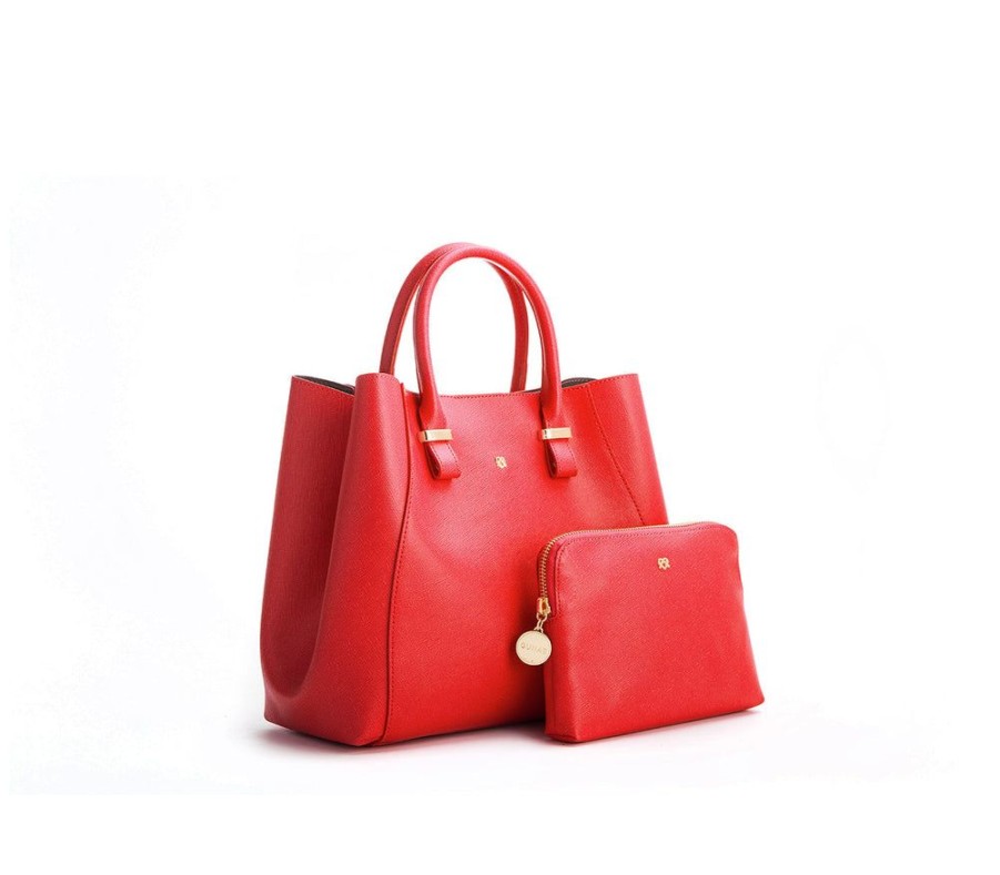 Handbags GUNAS NEW YORK | Gunas New York Jane Red Vegan Leather Satchel