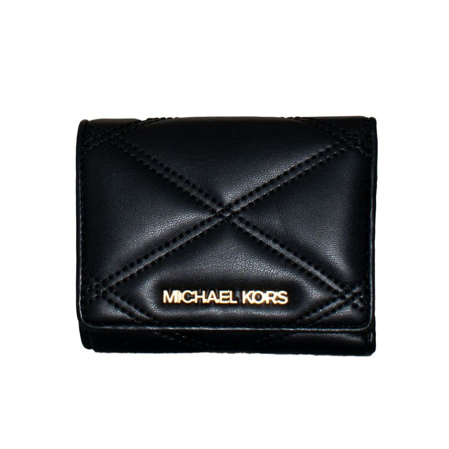 Wallets Michael Kors Snap Closure Wallets | Michael Kors 35T2Gtve2U-Black Leather Purse Wallet