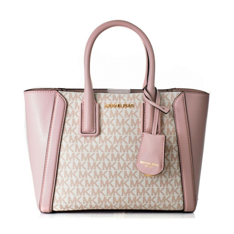 Handbags Michael Kors | Michael Kors 35F2G6Kc5V-Optwht-Rsgld Pink Leather Satchel Bag