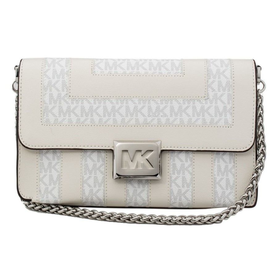 Handbags Michael Kors | Michael Kors 35S2S6Sl2B-Brt-Wht-Mlt Beige Leather Clutch Shoulder Bag