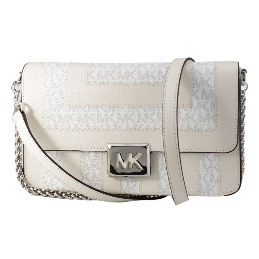 Handbags Michael Kors | Michael Kors 35S2S6Sl2B-Brt-Wht-Mlt Beige Leather Clutch Shoulder Bag