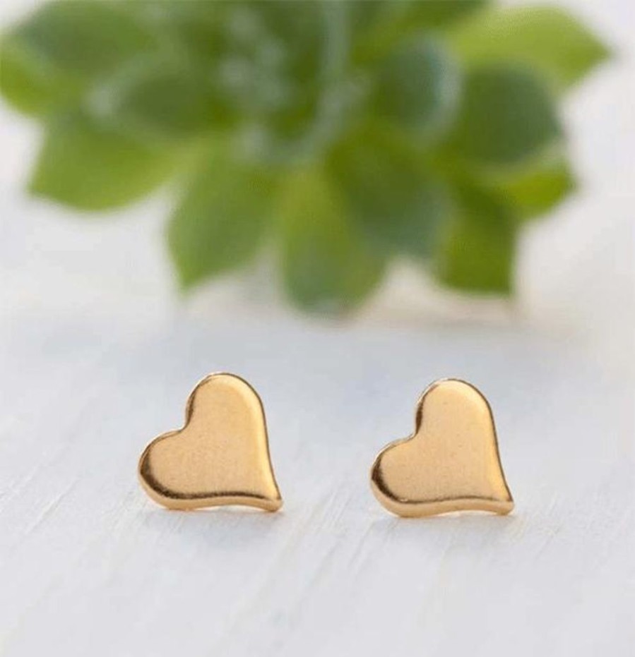 Jewellery Amano Studio Earrings | Amano Studio Tiny Gold Heart Stud Earrings