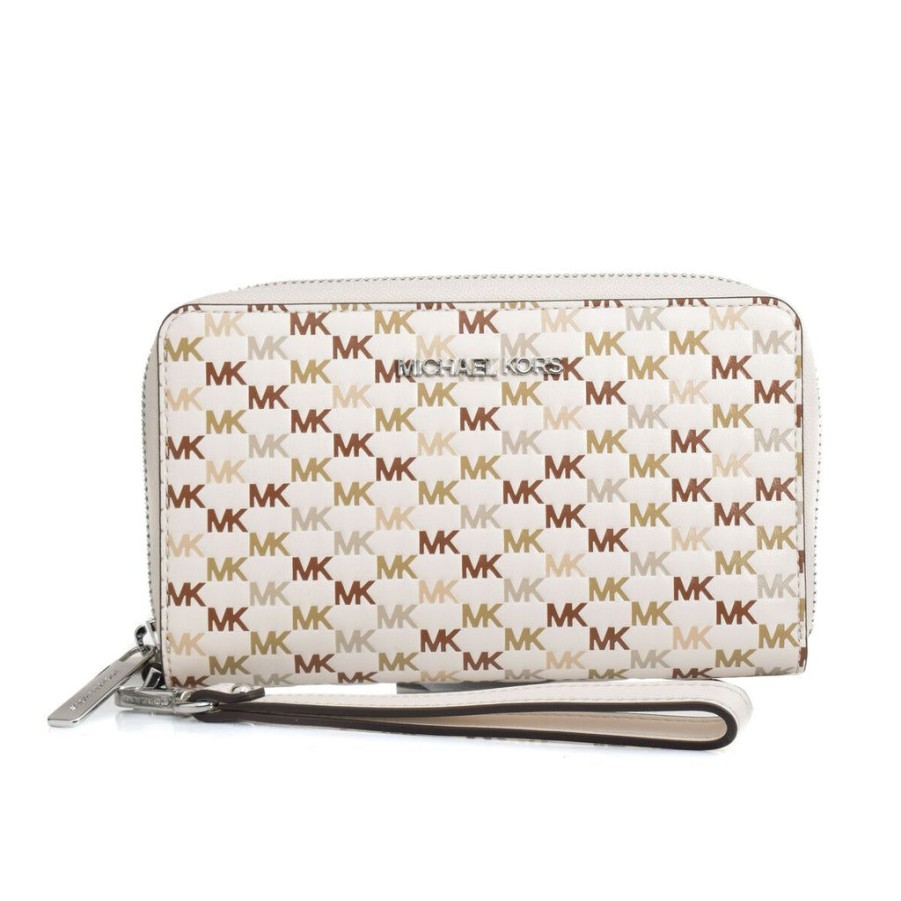 Wallets Michael Kors Zip Around Wallets | Women'S Zip Purse Michael Kors 35S3Stve7L-Lt-Crm-Multi