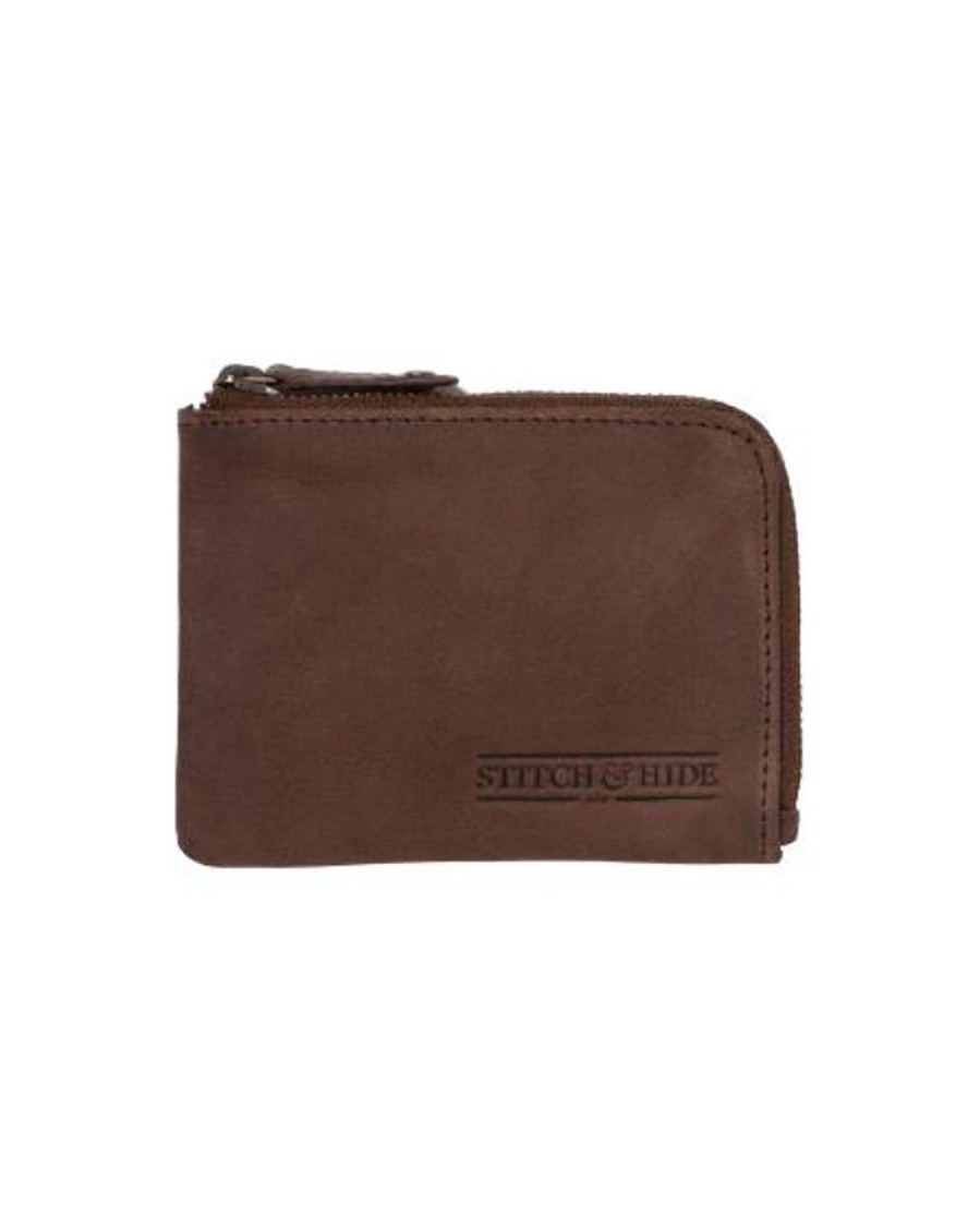 Wallets Stitch & Hide Bifold & Trifold Wallets | Stitch & Hide Leather Hendrix Zip Wallet Brown