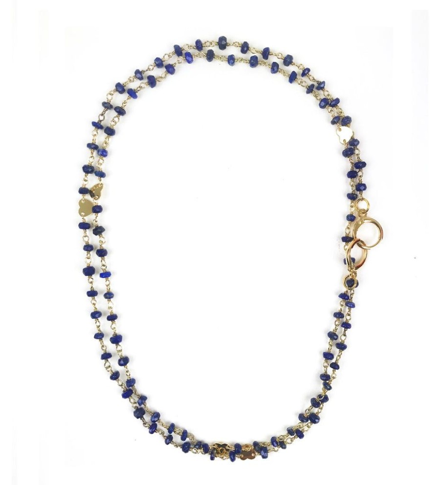 Jewellery Gena Myint Necklaces | Gena Myint Lapis Lazuli Heart Convertible Mask Necklace