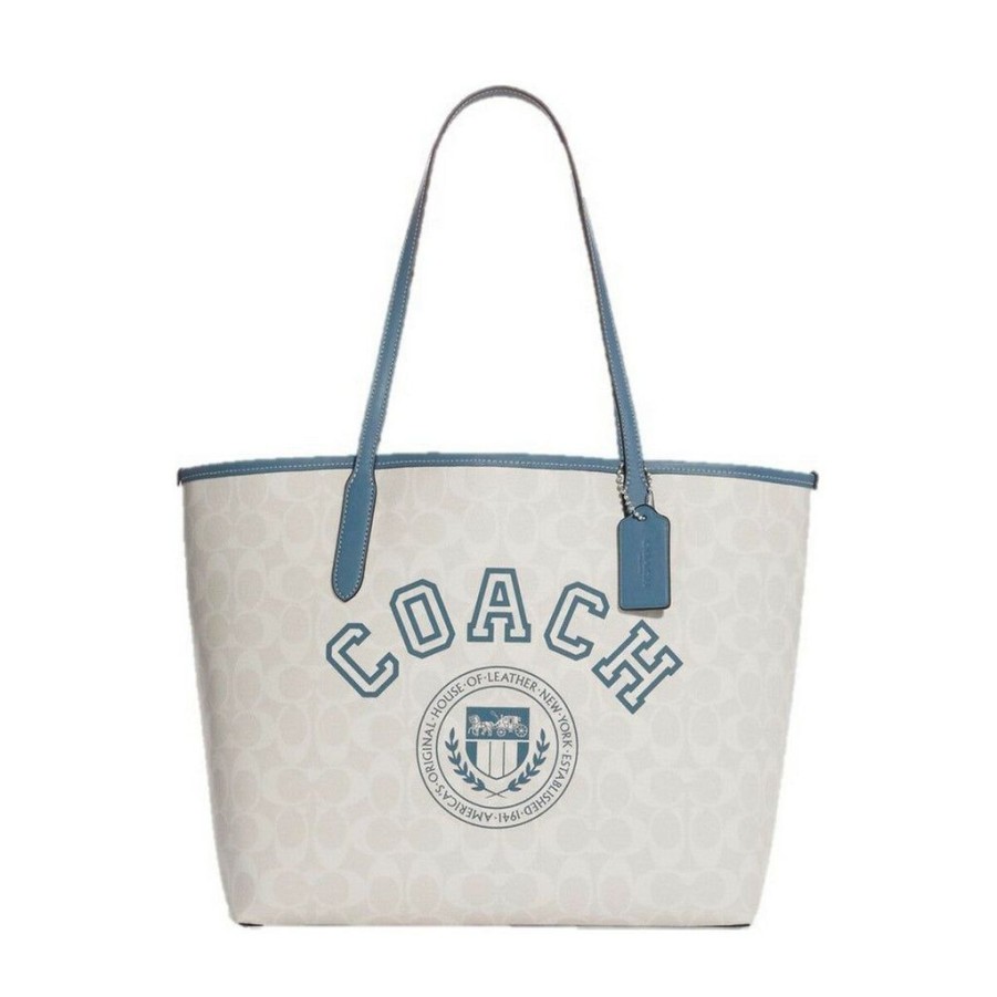 Handbags Coach | Coach Cb869-Svuob White Leather Tote Bag