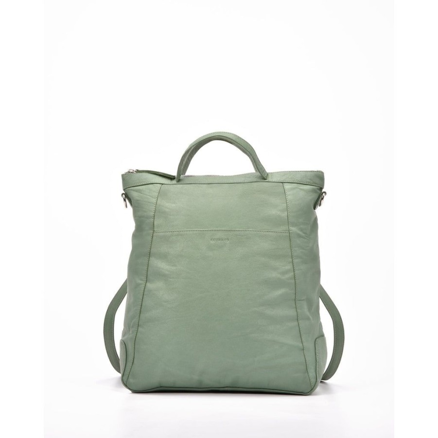 Handbags Cobb & Co | Cobb & Co Eastwood Convertible Leather Shoulder Bag & Backpack Sea Green