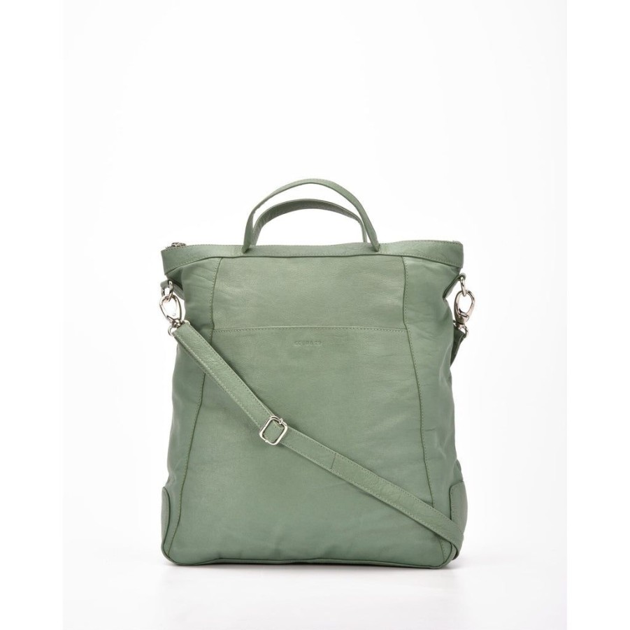 Handbags Cobb & Co | Cobb & Co Eastwood Convertible Leather Shoulder Bag & Backpack Sea Green