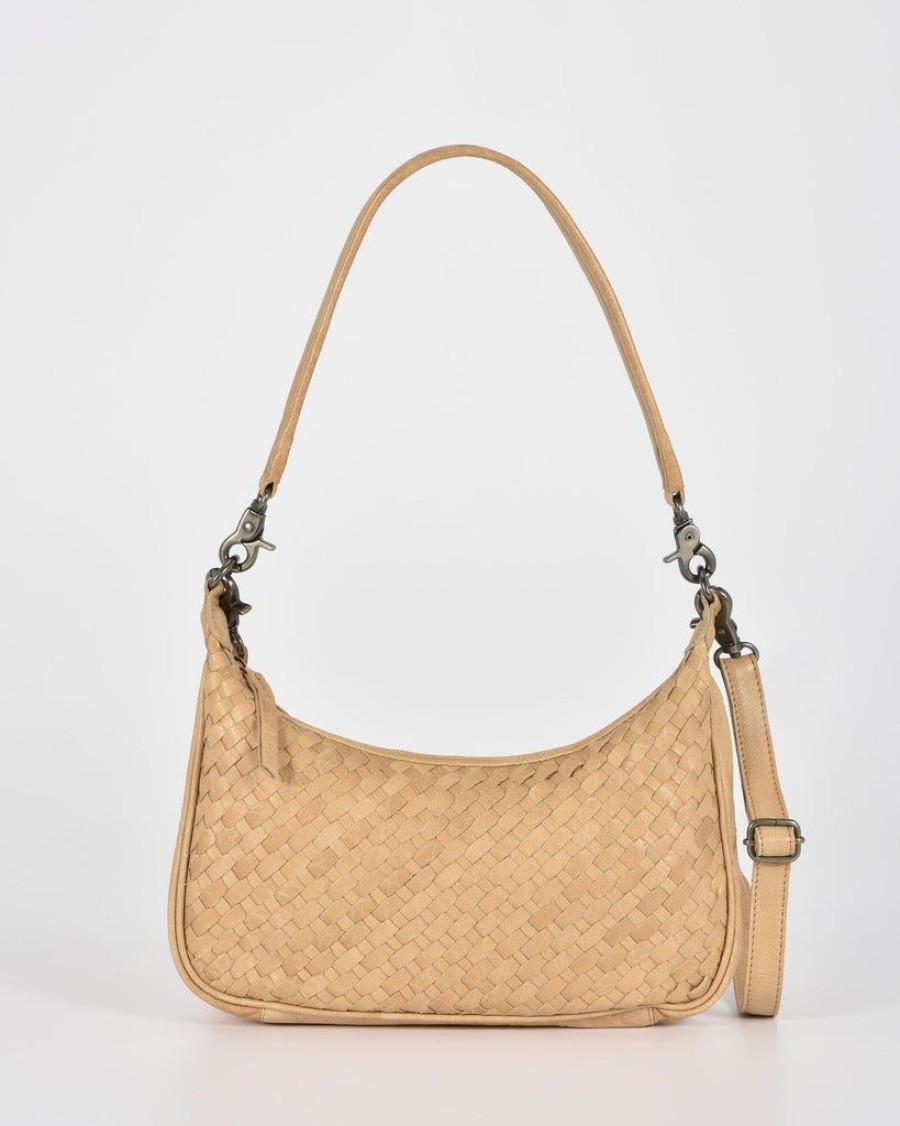 Handbags Cobb & Co | Cobb & Co Hughes Woven Leather Shoulder Bag