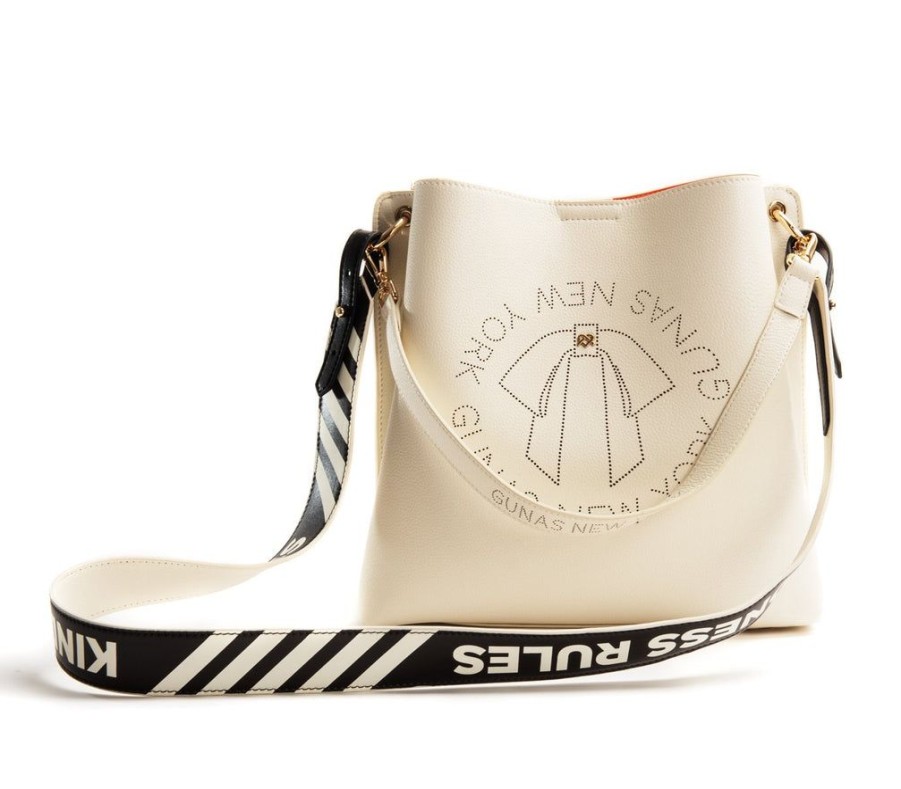 Handbags GUNAS NEW YORK | Gunas New York Tabitha Cream Bucket Shoulder Bag