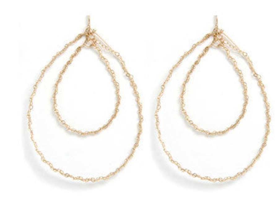 Jewellery Gorjana Earrings | Gorjana Gold Plated Lace Hoop Earrings