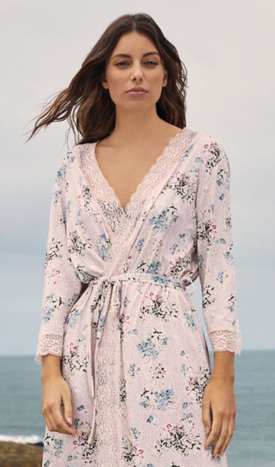 Women GingerLilly Sleepwear | Gingerlily Livia Slinky Robe Pink