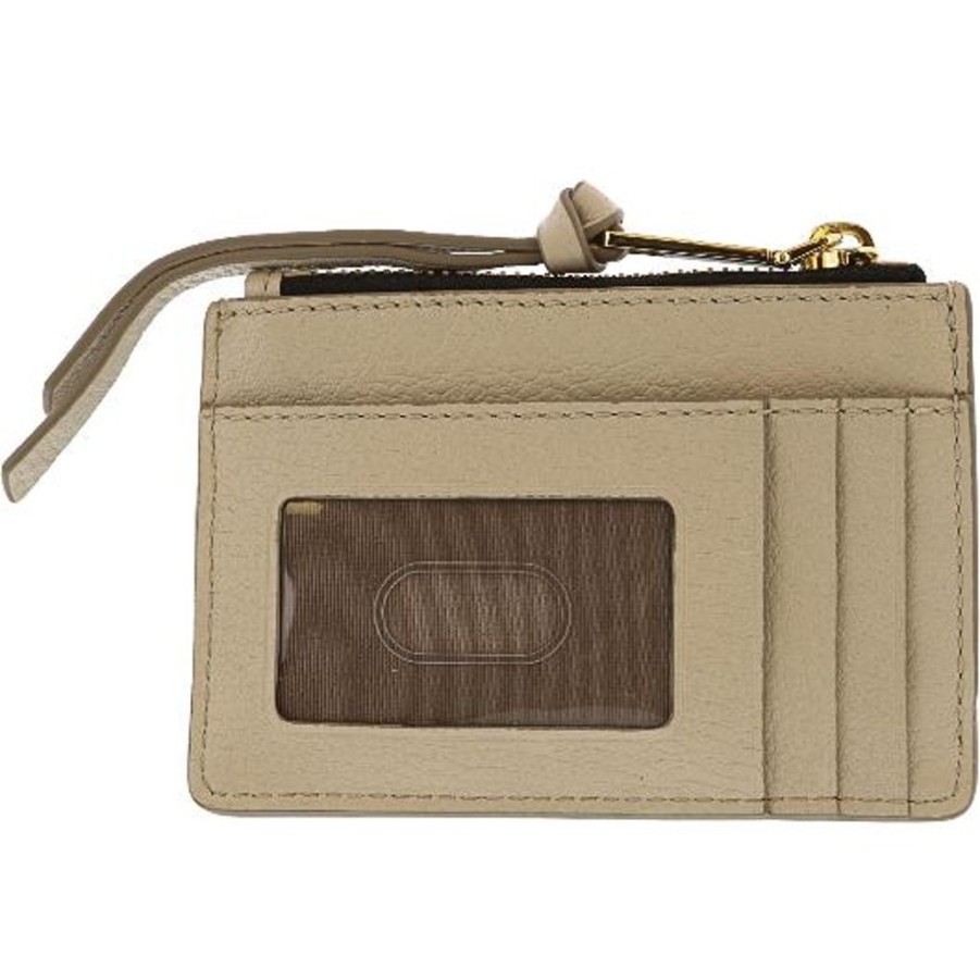 Wallets Marc Jacobs Card Holders | Marc Jacobs Women'S Softshot Multi Leather Credit Card Wallet Cream