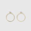 Jewellery Izoa Earrings | Izoa Holly Hoop Earrings Gold Pearl