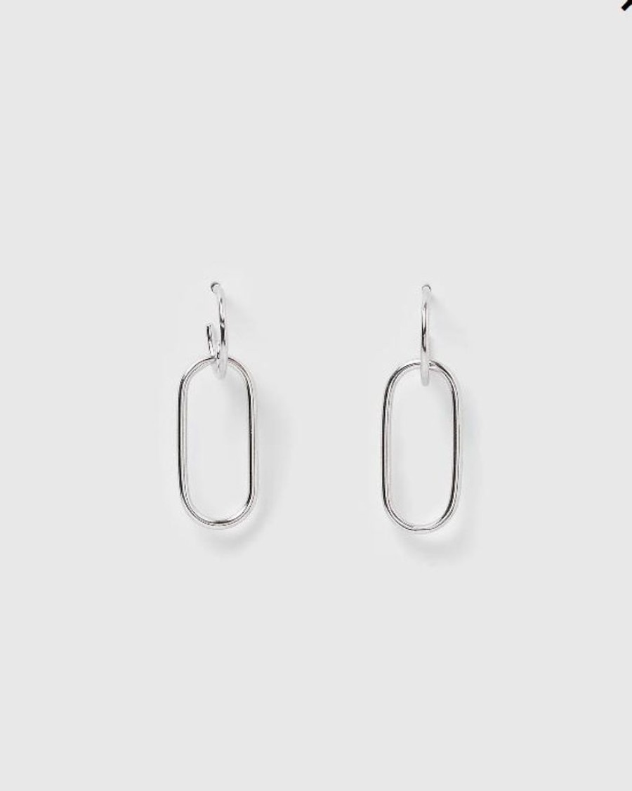 Jewellery Izoa Earrings | Izoa Mini Link Earrings Silver