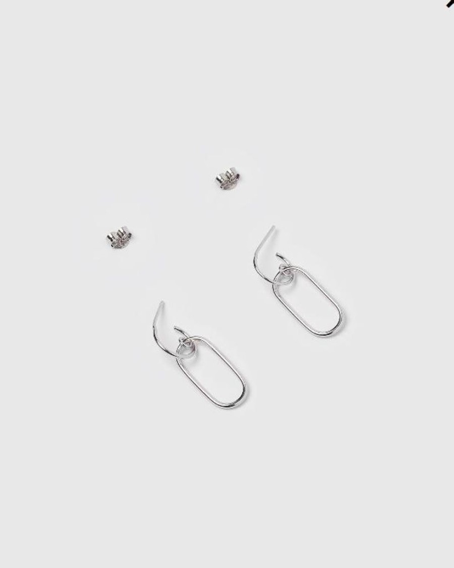 Jewellery Izoa Earrings | Izoa Mini Link Earrings Silver