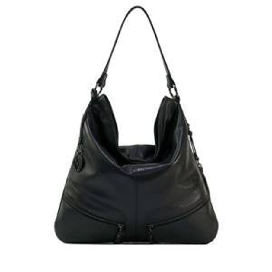 Handbags Manzoni | Manzoni Leather Shoulder Bag (Style N528) - Sale - Black