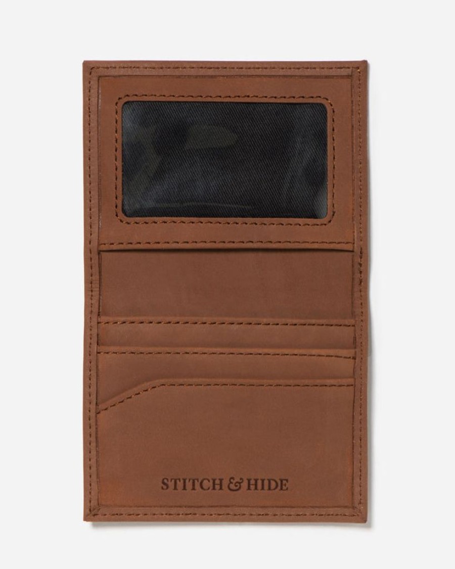 Wallets Stitch & Hide Card Holders | Stitch & Hide Leather Tim Card Holder Cafe Brown