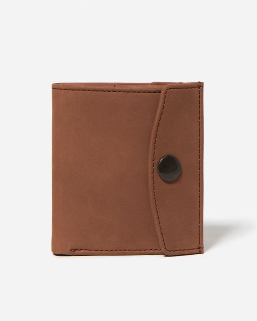 Wallets Stitch & Hide Bifold & Trifold Wallets | Stitch & Hide Leather Joey Bi-Fold Wallet Snap Closure Cafe Brown