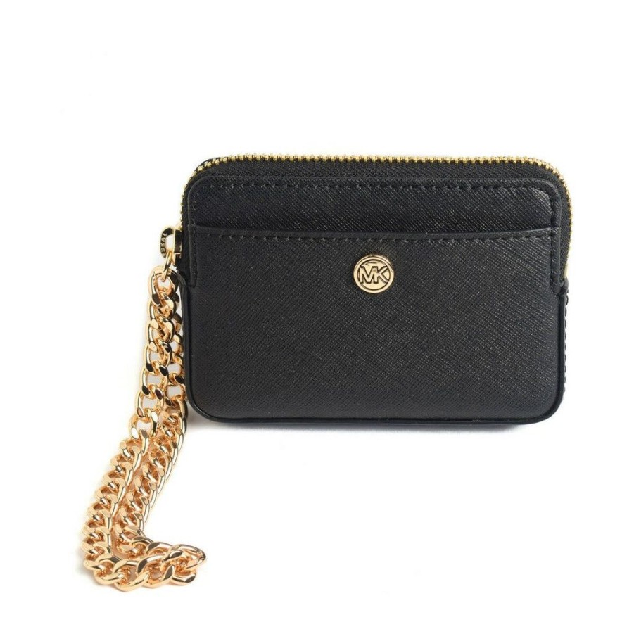 Wallets Michael Kors Snap Closure Wallets | Michael Kors 35R3Gtvd6L-Black Black Leather Purse