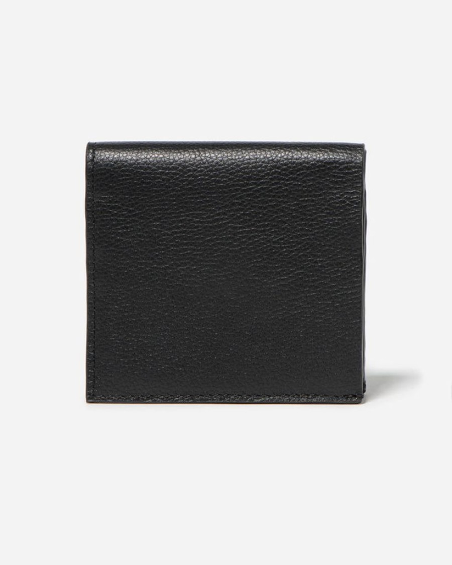 Wallets Stitch & Hide Bifold & Trifold Wallets | Stitch & Hide Leather Hudson Wallet Snap Button Black