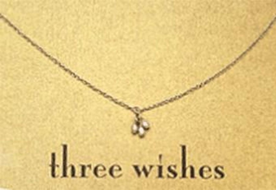 Jewellery Dogeared Necklaces | Dogeared Three Wishes Necklace Gold Dipped