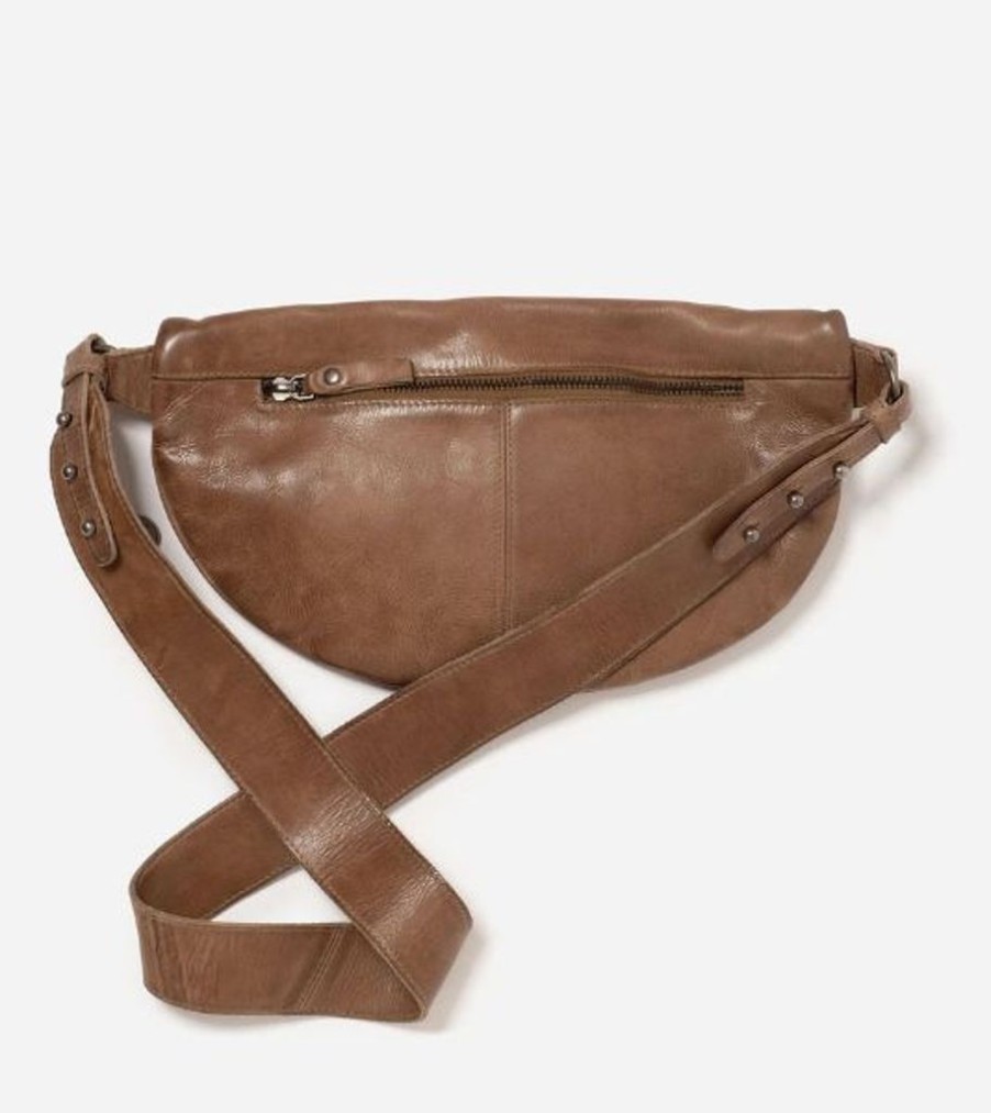 Handbags Stitch & Hide | Stitch & Hide Washed Leather St Kilda Sling/Shoulder Bag Taupe Brown - Free Wallet Pouch