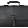 Men Hidesign Briefcases | Hidesign Parker Leather Medium Briefcase Black