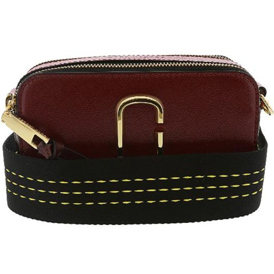 Handbags Marc Jacobs | Marc Jacobs Snapshot Leather Shoulder Bag Cranberry Red