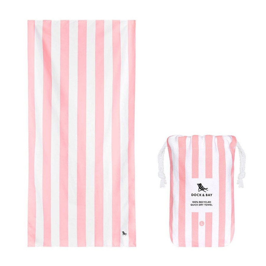 Women Dock & Bay Beach Towels | Dock & Bay Beach Towel Cabana Light Collection L 100% Recycled Malibu Pink