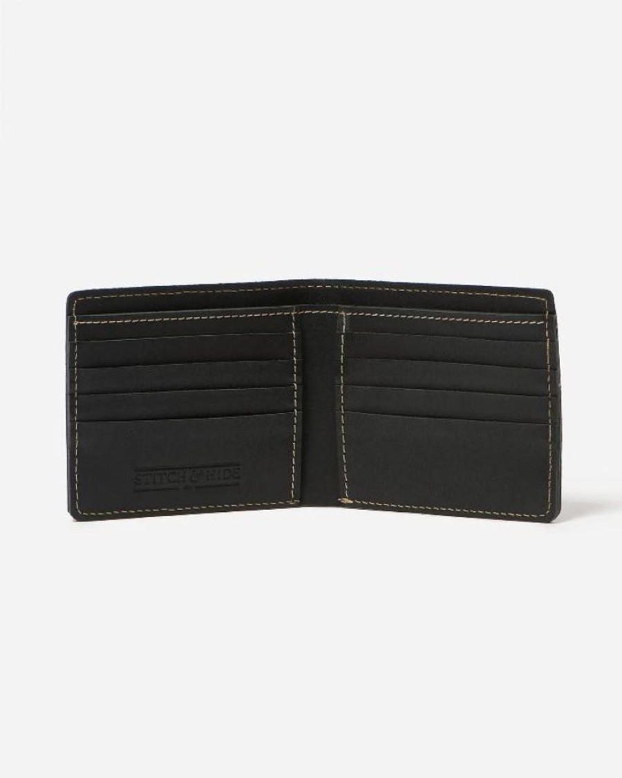 Wallets Stitch & Hide Bifold & Trifold Wallets | Stitch & Hide Leather Connor Wallet Black