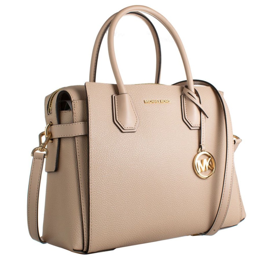 Handbags Michael Kors | Michael Kors 35F2Gm9S8L-Buff Pink Leather Mercer Belted Satchel Bag