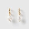 Jewellery Izoa Earrings | Izoa Darling Earrings Gold Freshwater Pearl