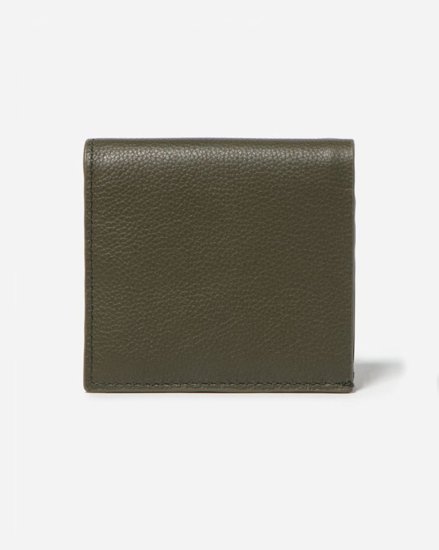 Wallets Stitch & Hide Bifold & Trifold Wallets | Stitch & Hide Leather Hudson Wallet Snap Button Olive Green