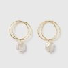 Jewellery Izoa Earrings | Izoa Lucid Earrings Gold Freshwater Pearl